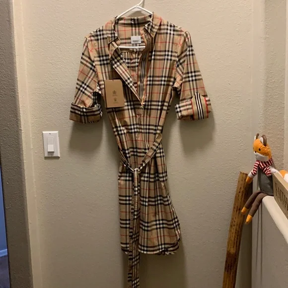 Burberry dress with tie This is a real Burberry Made in 